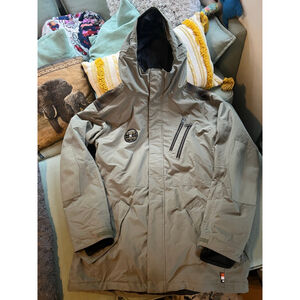 Men's DC Shoe Co. Khaki Brown Plaid Ski Snowboard Jacket XL